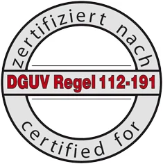 Zertifiziert n. DGUV Regel 112-191